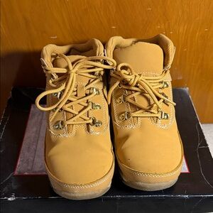 Kids Tan Lace-Up Boots